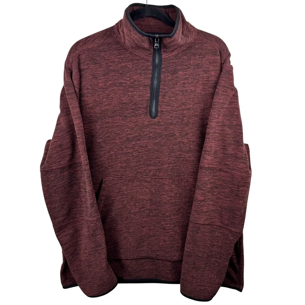 Banana Republic Arctic Fleece Pullover Mens XL Burgundy Heather 1/4 Zip Gorpcore